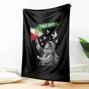 Free Iran Throw Blanket Lion And Sun Flag Persian Freedom Movement TS10 Print Your Wear