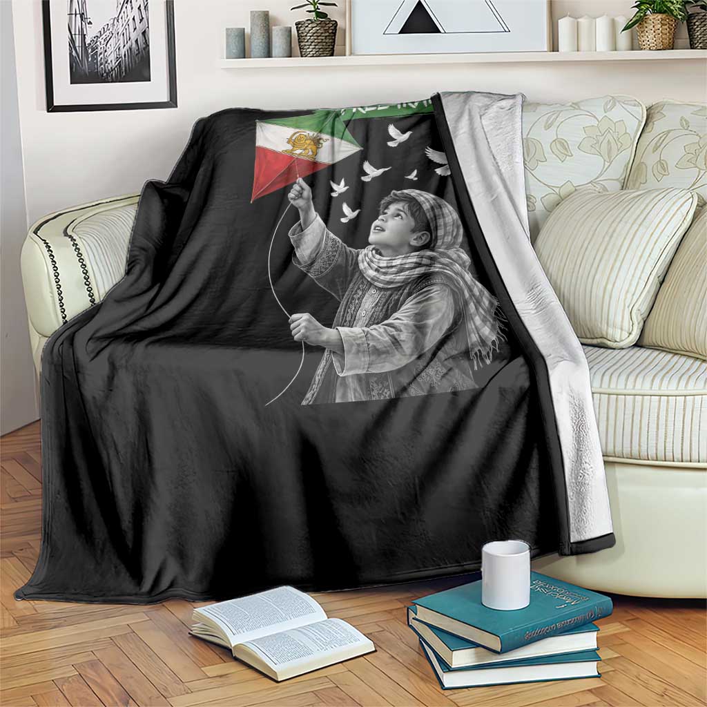 Free Iran Throw Blanket Lion And Sun Flag Persian Freedom Movement TS10 Print Your Wear