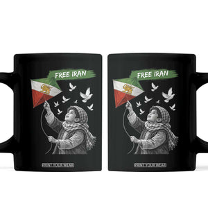 Free Iran Coffee Mug Lion And Sun Flag Persian Freedom Movement TS10 Black Print Your Wear