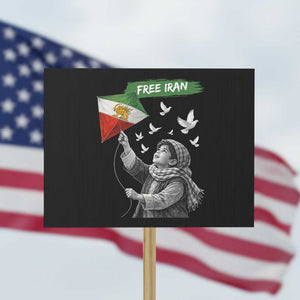 Free Iran Protest Sign Lion And Sun Flag Persian Freedom Movement TS10 Horizontal 18" × 24" Black Print Your Wear