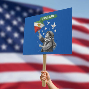 Free Iran Protest Sign Lion And Sun Flag Persian Freedom Movement TS10 Horizontal 18" × 24" Blue Print Your Wear