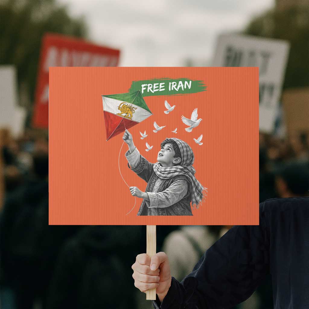 Free Iran Protest Sign Lion And Sun Flag Persian Freedom Movement TS10 Horizontal 18