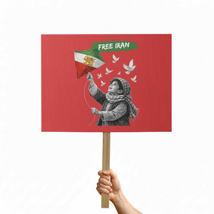 Free Iran Protest Sign Lion And Sun Flag Persian Freedom Movement TS10 Horizontal 18" × 24" Red Print Your Wear