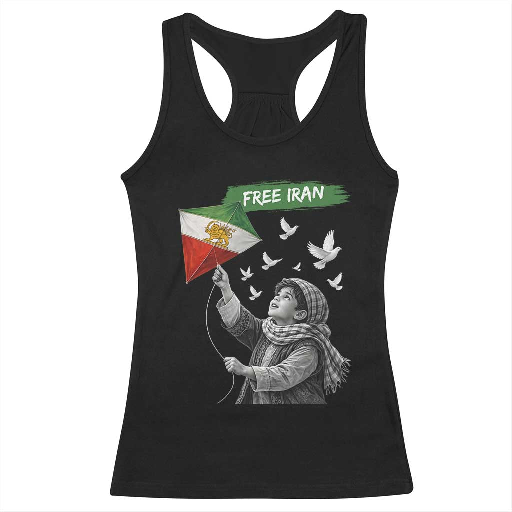 Free Iran Racerback Tank Top Lion And Sun Flag Persian Freedom Movement TS10 Black Print Your Wear