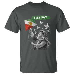 Free Iran T Shirt Lion And Sun Flag Persian Freedom Movement TS10 Dark Heather Print Your Wear