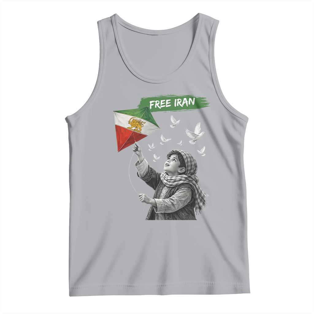 Free Iran Tank Top Lion And Sun Flag Persian Freedom Movement TS10 Athletic Heather Print Your Wear