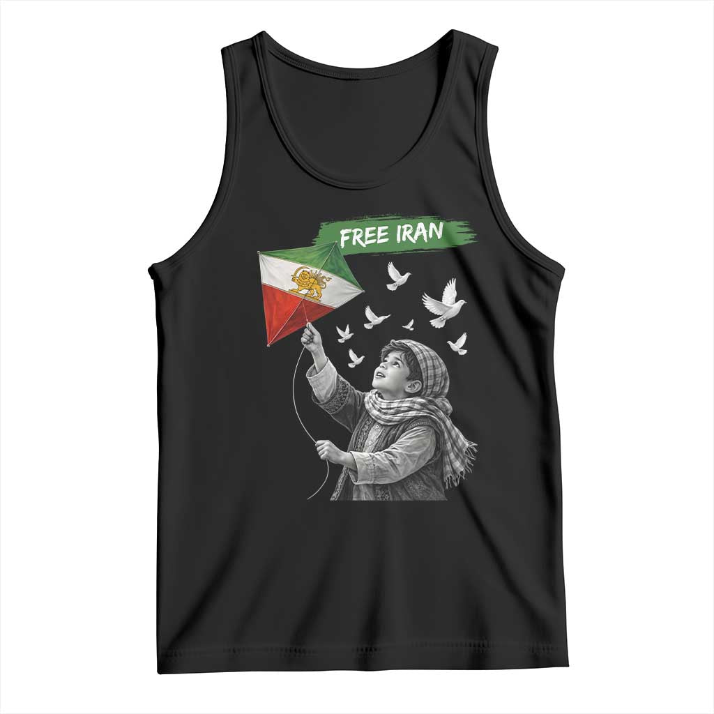 Free Iran Tank Top Lion And Sun Flag Persian Freedom Movement TS10 Black Print Your Wear