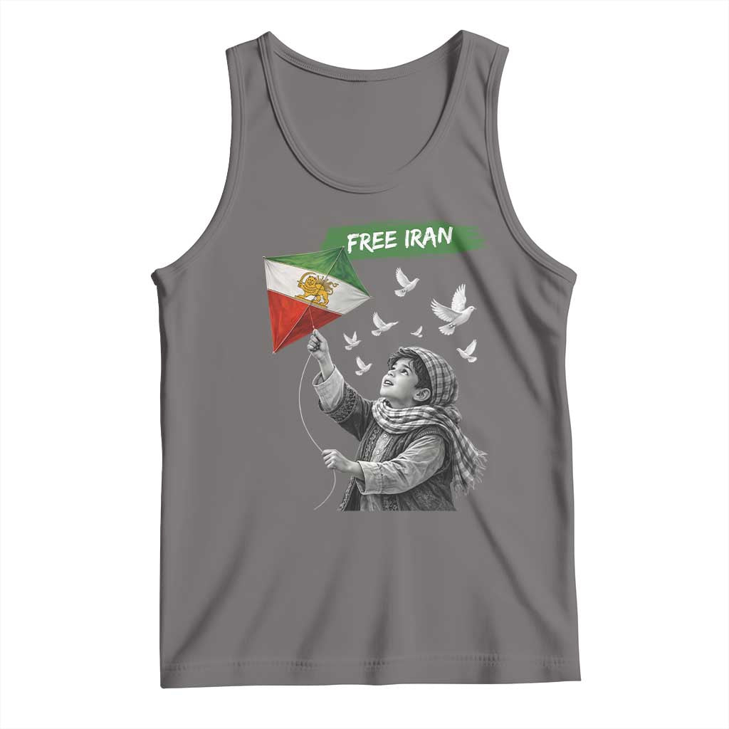 Free Iran Tank Top Lion And Sun Flag Persian Freedom Movement TS10 Deep Heather Print Your Wear