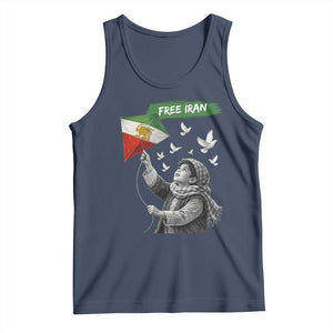 Free Iran Tank Top Lion And Sun Flag Persian Freedom Movement TS10 Navy Print Your Wear