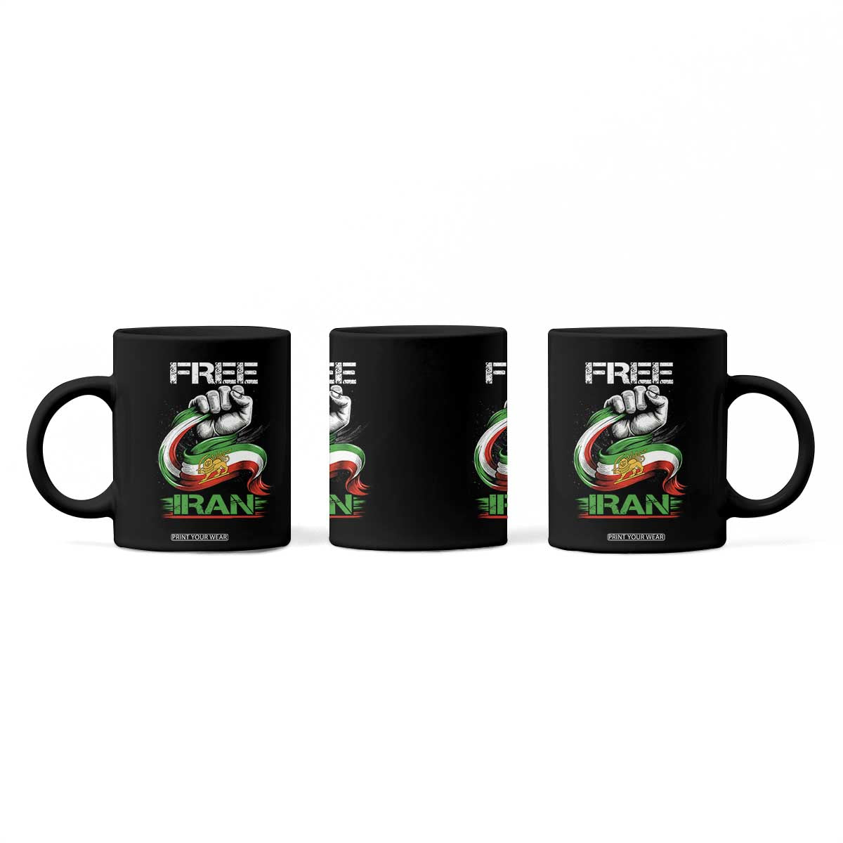 Free Iran Coffee Mug Iran Lion Sun Flag Fist TS10 Print Your Wear