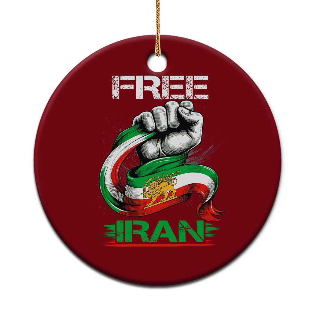Free Iran Ceramic Ornament Iran Lion Sun Flag Fist TS10 1pc Red Print Your Wear