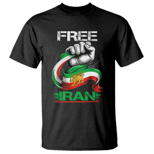 Free Iran T Shirt Iran Lion Sun Flag Fist TS10 Black Print Your Wear