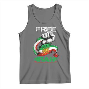 Free Iran Tank Top Iran Lion Sun Flag Fist TS10 Black Heather Print Your Wear