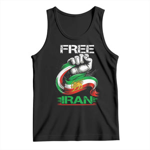 Free Iran Tank Top Iran Lion Sun Flag Fist TS10 Black Print Your Wear