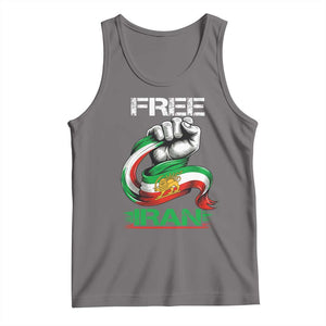Free Iran Tank Top Iran Lion Sun Flag Fist TS10 Deep Heather Print Your Wear