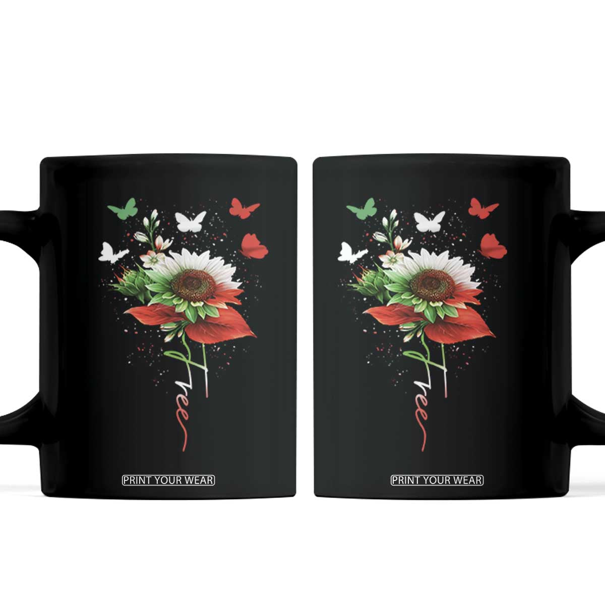 Free Iran Protest Coffee Mug Sunflower Flag TS10 Black Print Your Wear