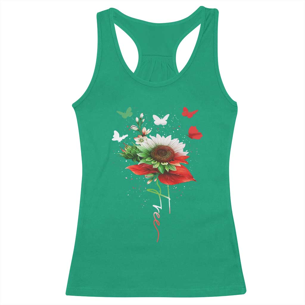 Free Iran Protest Racerback Tank Top Sunflower Flag TS10 Irish Green Print Your Wear