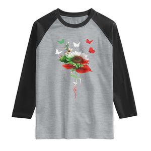 Free Iran Protest Raglan Shirt Sunflower Flag TS10 Heather Gray Black Print Your Wear