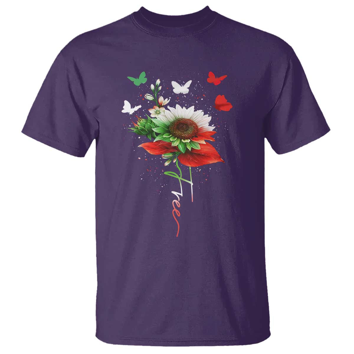 Free Iran Protest T Shirt Sunflower Flag TS10 Purple Print Your Wear