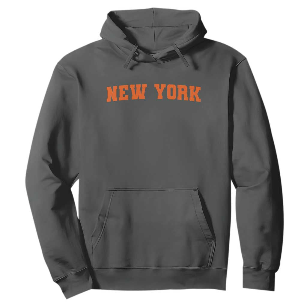 New York Hoodie Vintage Varsity Sports Throwback Design TS10 Dark Heather Print Your Wear