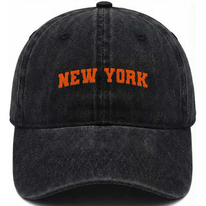 New York Washed Cotton Baseball Cap Vintage Varsity Sports Throwback Design TS10 Print Your Wear