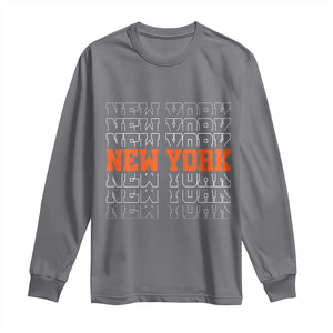 Vintage New York Long Sleeve Shirt Name Retro Design TS10 Charcoal Print Your Wear