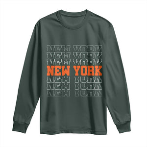 Vintage New York Long Sleeve Shirt Name Retro Design TS10 Dark Forest Green Print Your Wear