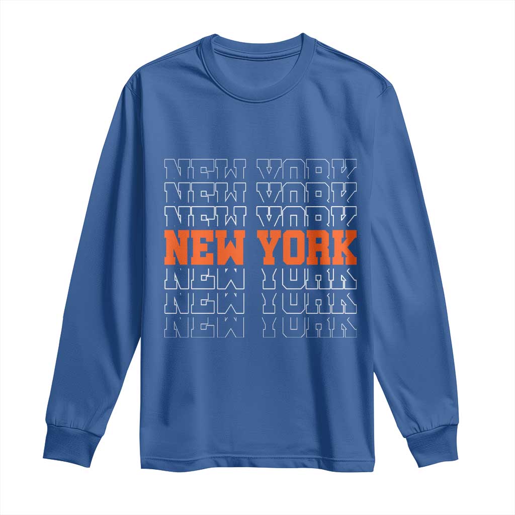 Vintage New York Long Sleeve Shirt Name Retro Design TS10 Royal Blue Print Your Wear