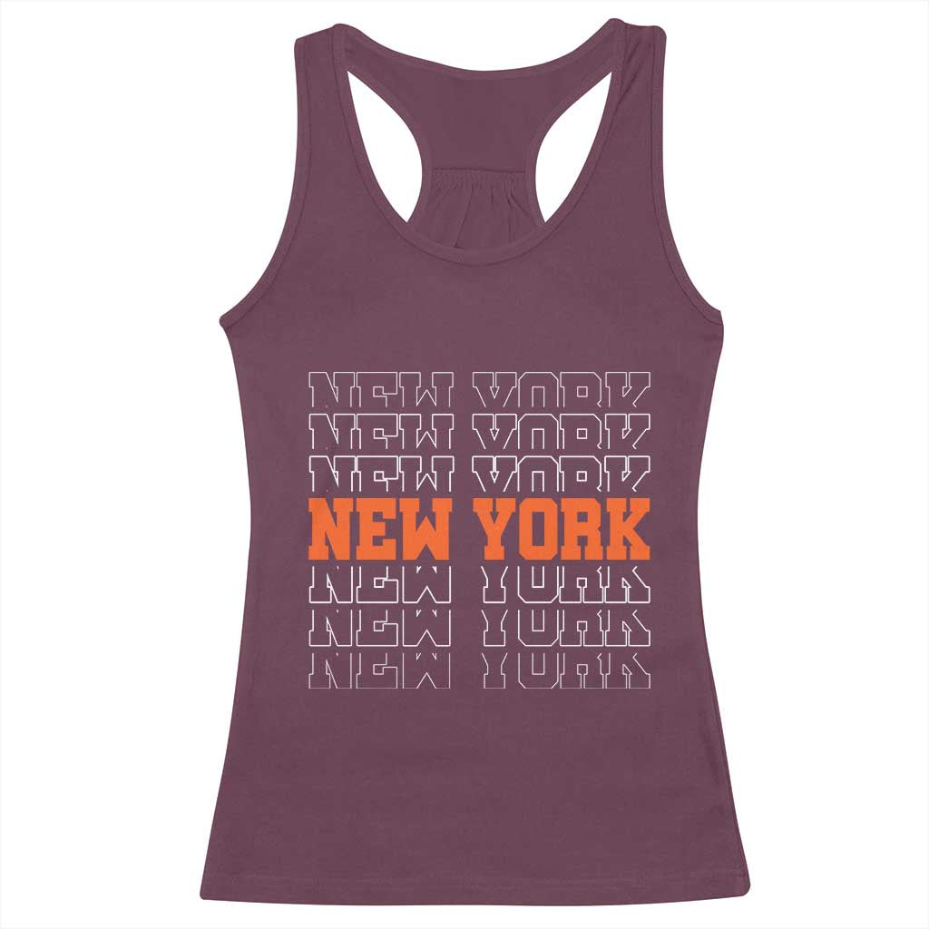 Vintage New York Racerback Tank Top Name Retro Design TS10 Maroon Print Your Wear