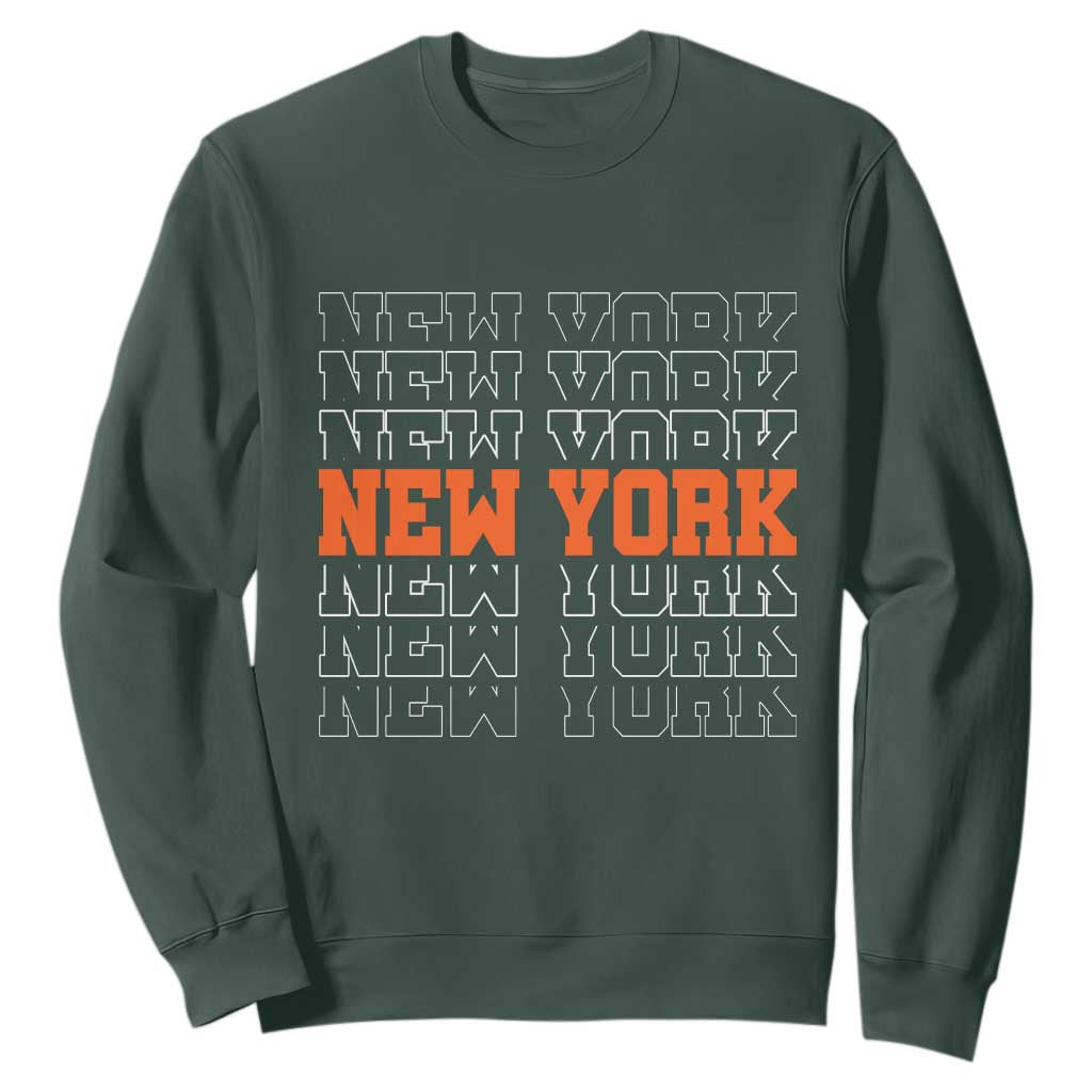 Vintage New York Sweatshirt Name Retro Design TS10 Dark Forest Green Print Your Wear