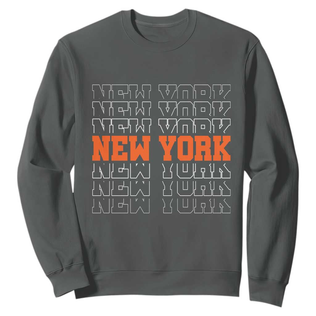 Vintage New York Sweatshirt Name Retro Design TS10 Dark Heather Print Your Wear