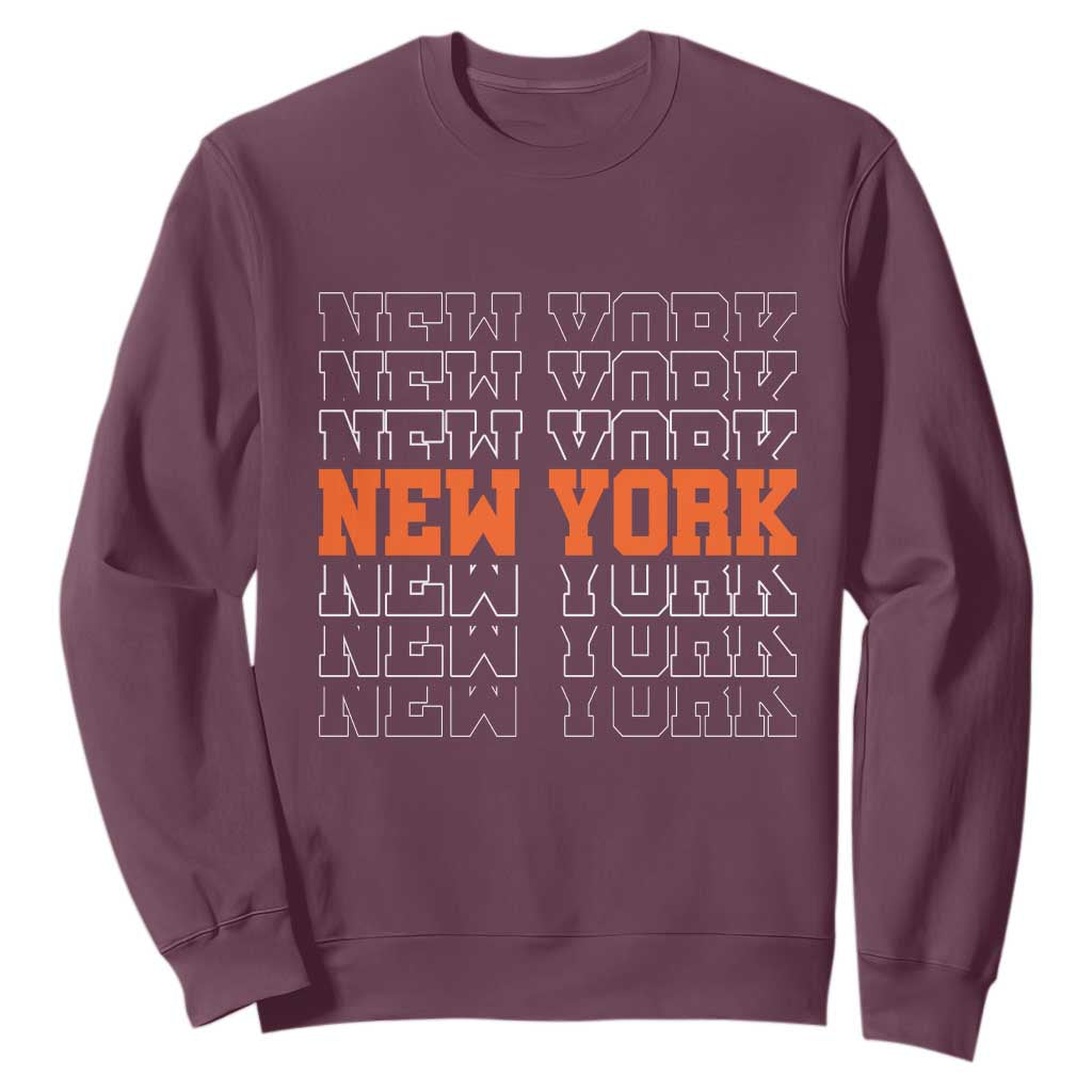 Vintage New York Sweatshirt Name Retro Design TS10 Maroon Print Your Wear