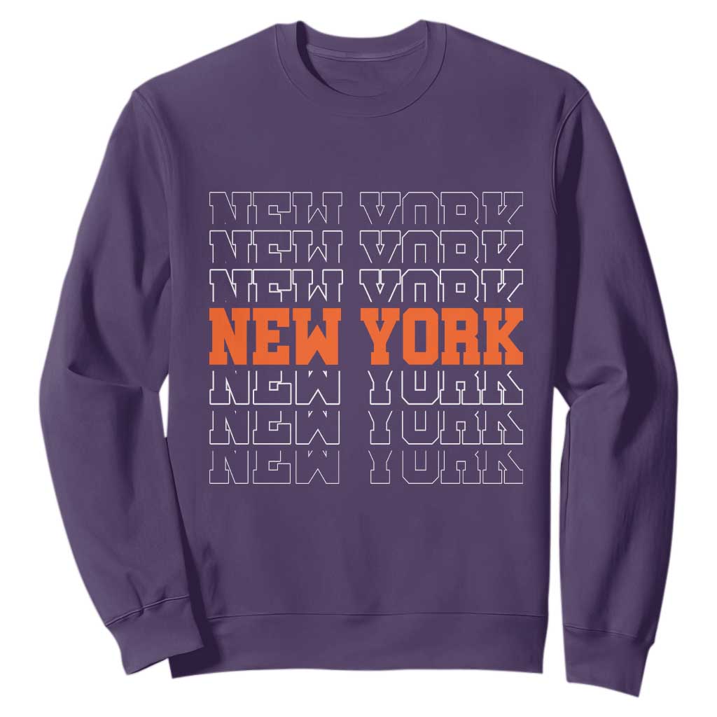 Vintage New York Sweatshirt Name Retro Design TS10 Purple Print Your Wear