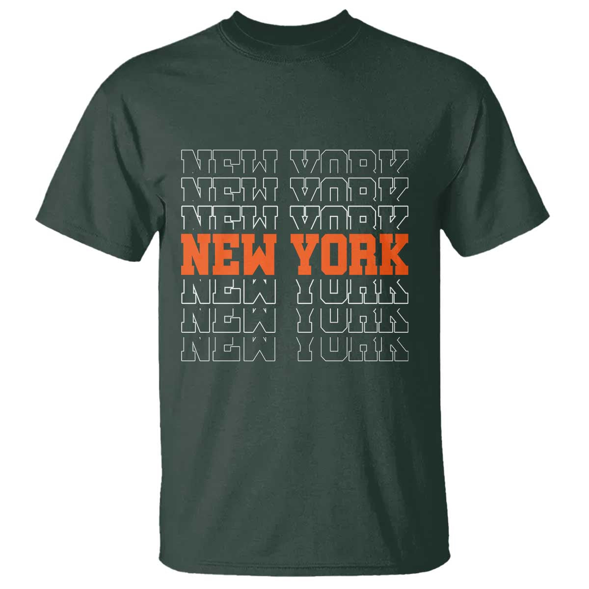 Vintage New York T Shirt Name Retro Design TS10 Dark Forest Green Print Your Wear