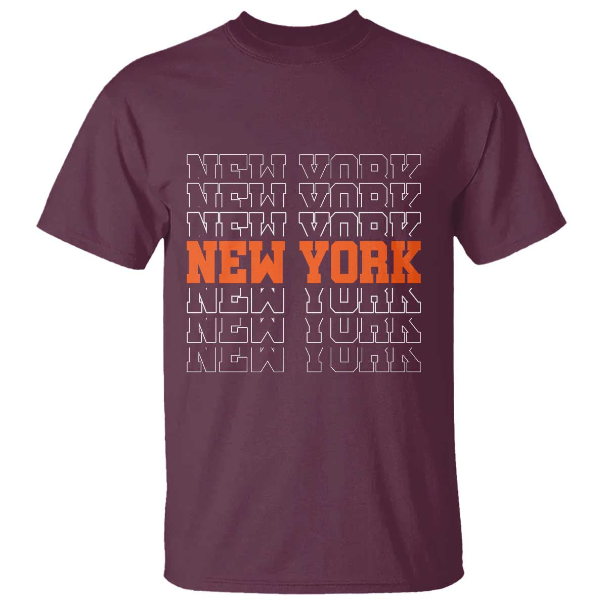 Vintage New York T Shirt Name Retro Design TS10 Maroon Print Your Wear