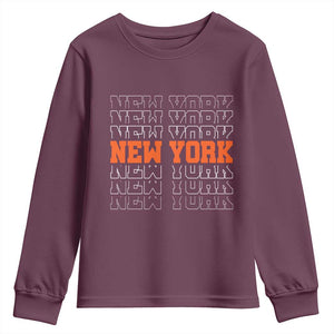 Vintage New York Youth Sweatshirt Name Retro Design TS10 Maroon Print Your Wear