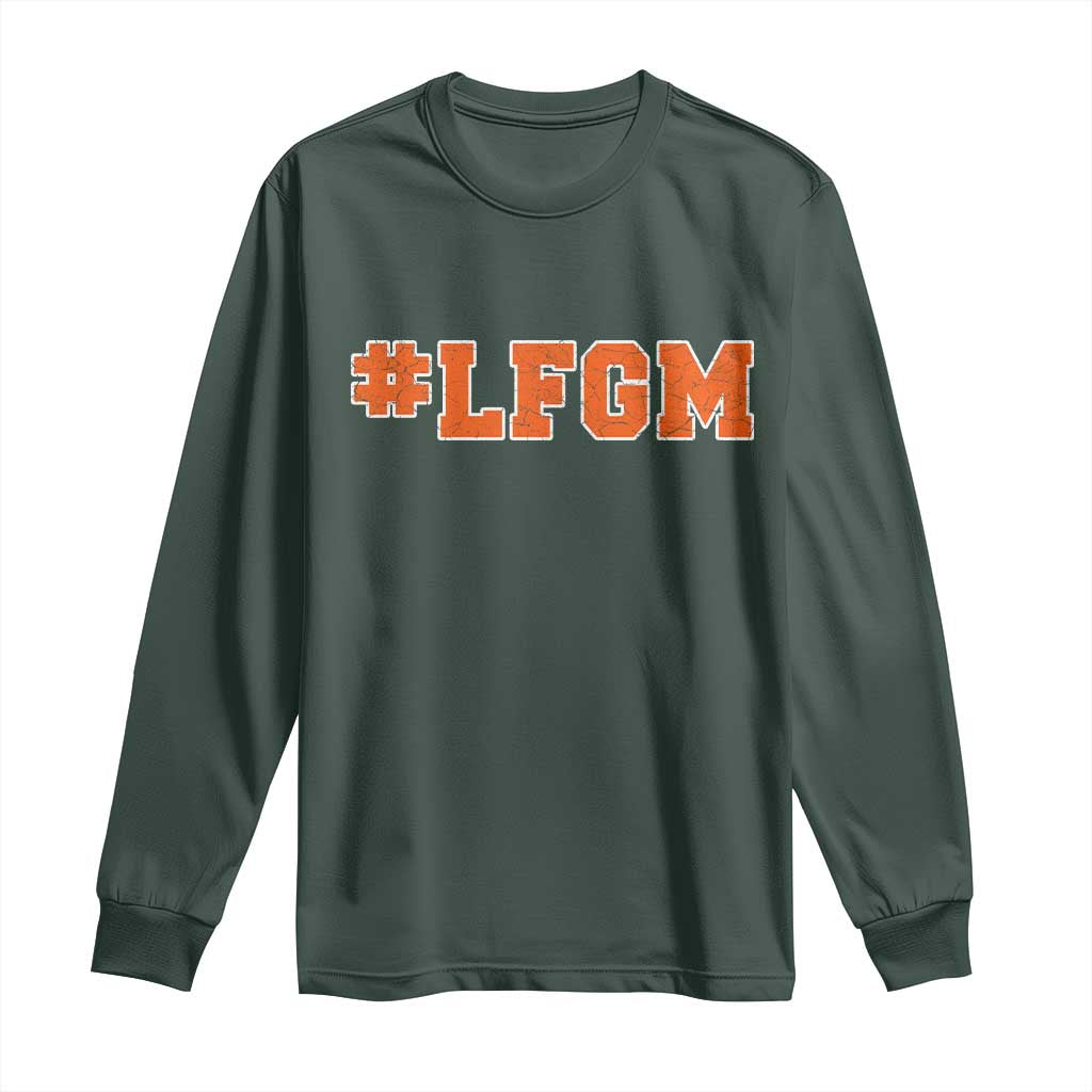 LFGM Long Sleeve Shirt Vintage Retro Throwback Design TS10 Dark Forest Green Print Your Wear