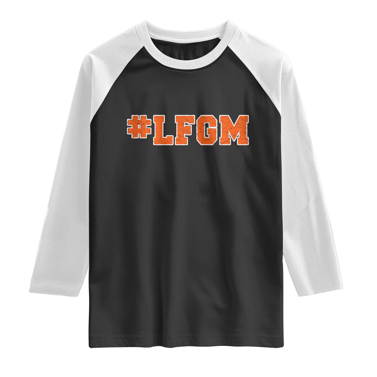 LFGM Raglan Shirt Vintage Retro Throwback Design TS10 Black White Print Your Wear