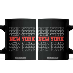 New York Vintage Coffee Mug State Pride Classic Throwback Design TS10 Black Print Your Wear