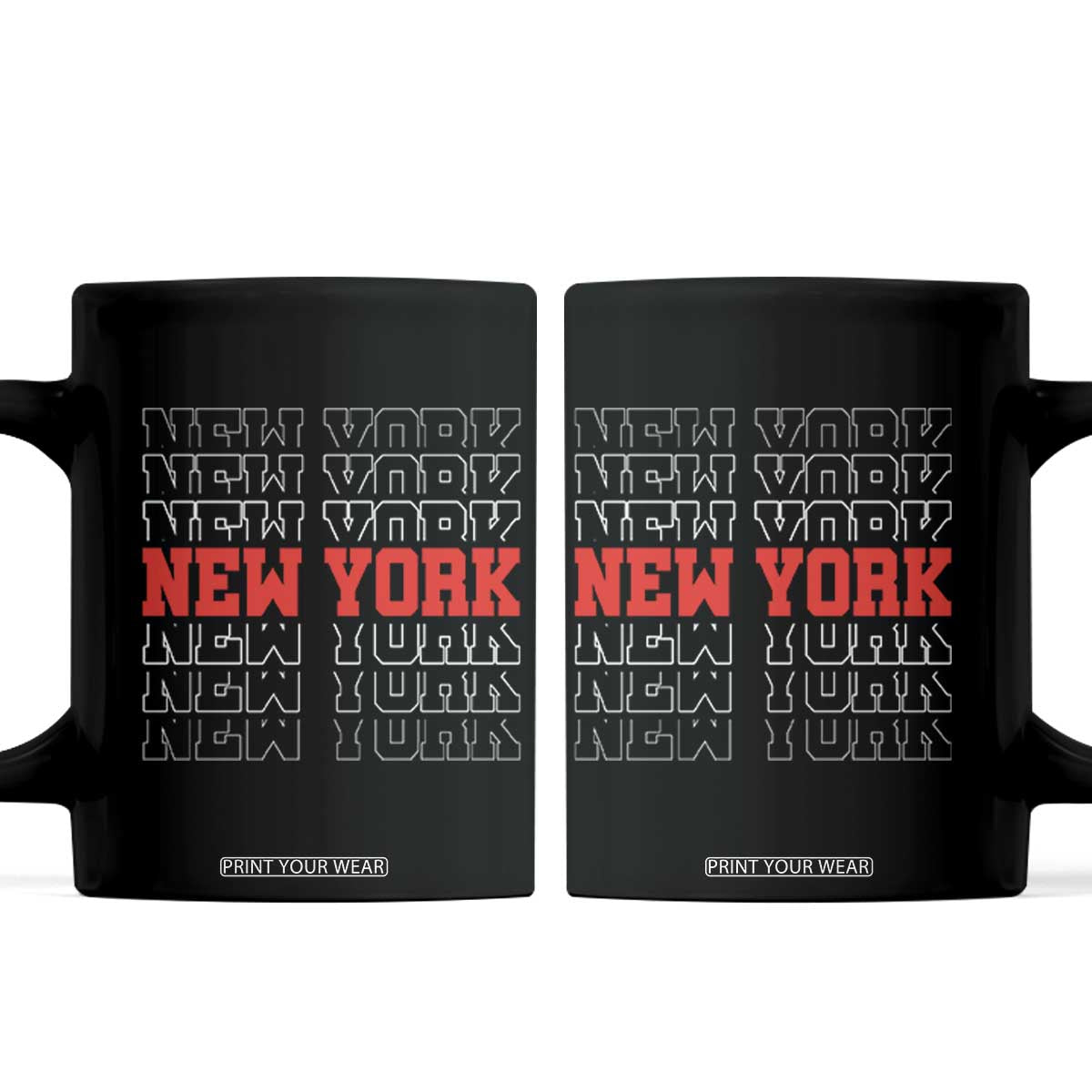 New York Vintage Coffee Mug State Pride Classic Throwback Design TS10 Black Print Your Wear