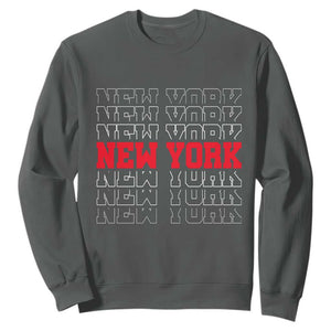 New York Vintage Sweatshirt State Pride Classic Throwback Design TS10 Dark Heather Print Your Wear