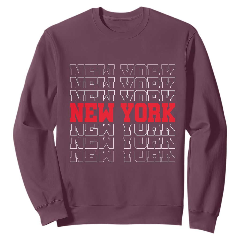 New York Vintage Sweatshirt State Pride Classic Throwback Design TS10 Maroon Print Your Wear