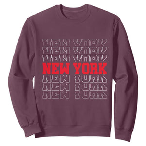 New York Vintage Sweatshirt State Pride Classic Throwback Design TS10 Maroon Print Your Wear