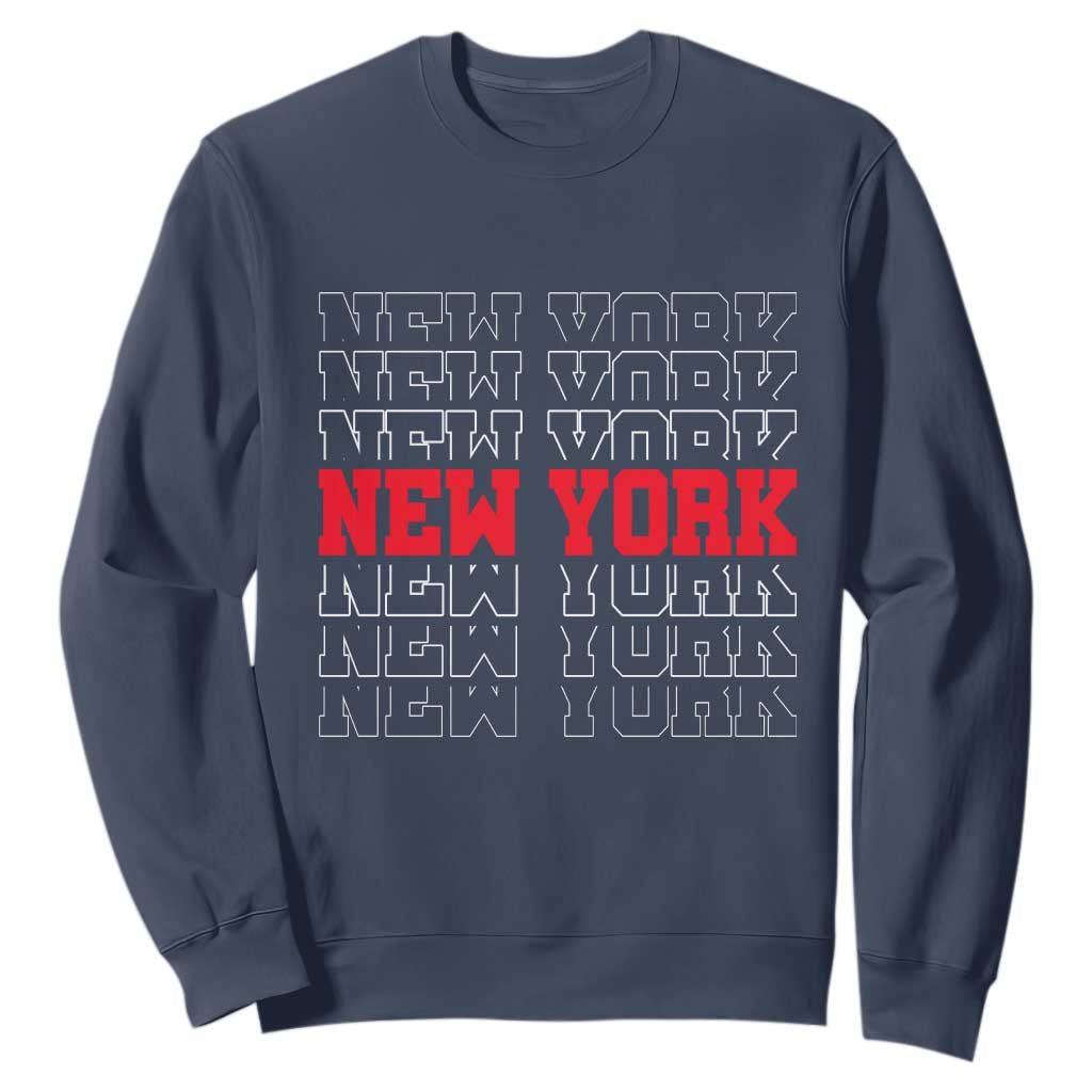 New York Vintage Sweatshirt State Pride Classic Throwback Design TS10 Navy Print Your Wear