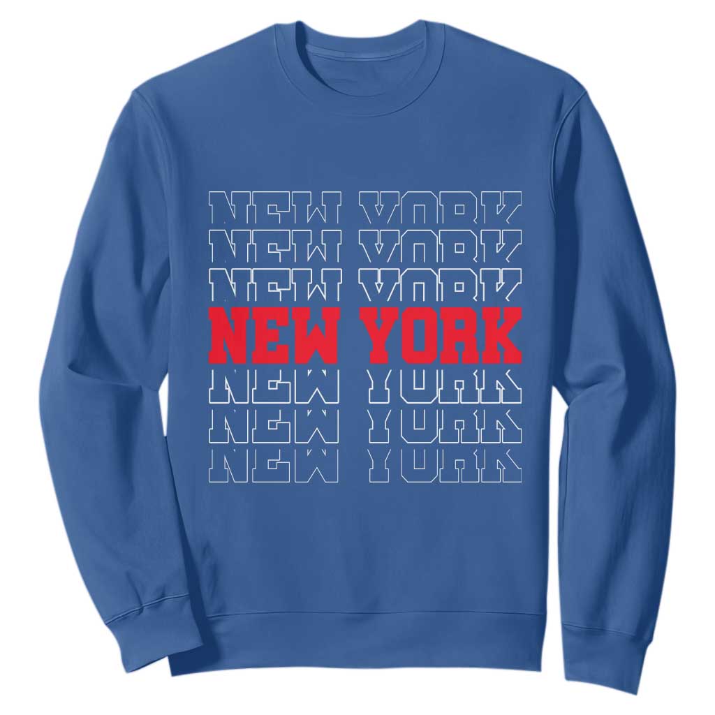 New York Vintage Sweatshirt State Pride Classic Throwback Design TS10 Royal Blue Print Your Wear
