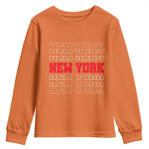 New York Vintage Youth Sweatshirt State Pride Classic Throwback Design TS10 Orange Print Your Wear