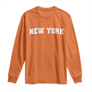 New York Vintage Varsity Sports Long Sleeve Shirt State Pride TS10 Orange Print Your Wear