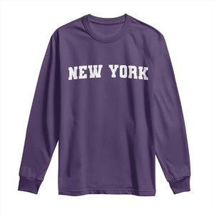 New York Vintage Varsity Sports Long Sleeve Shirt State Pride TS10 Purple Print Your Wear