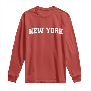 New York Vintage Varsity Sports Long Sleeve Shirt State Pride TS10 Red Print Your Wear