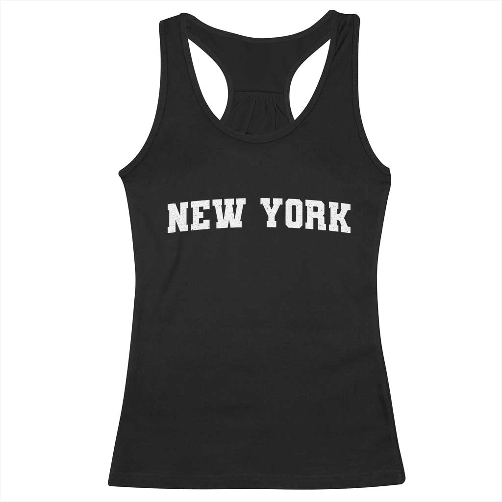 New York Vintage Varsity Sports Racerback Tank Top State Pride TS10 Black Print Your Wear